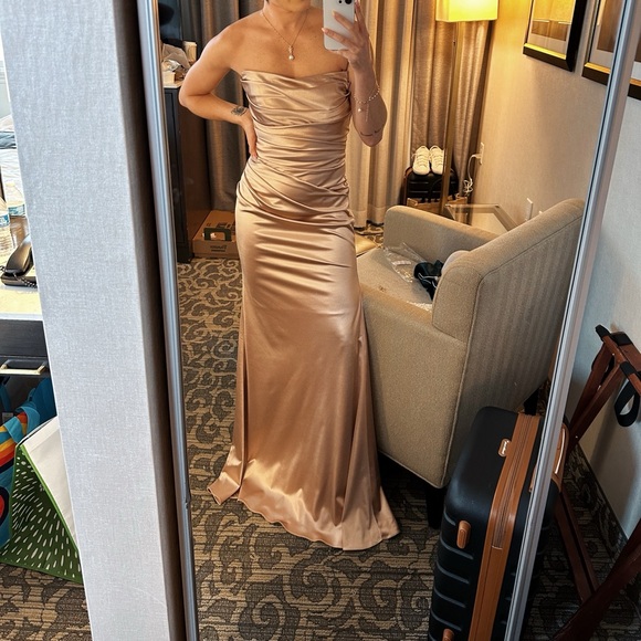 David’s Bridal - Strapless Sand Dress - Picture 3 of 5